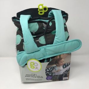 Go by Goldbug 2-in-1 Shopping Cart & Highchair Cover Narwhal Print Brand New